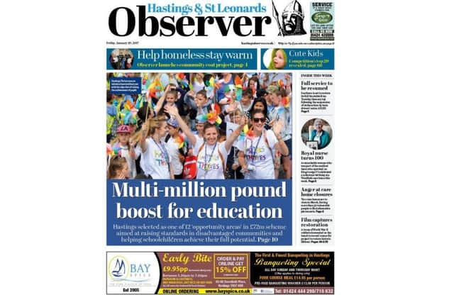 Hastings Observer front page. 20-01-17 SUS-170120-094138001