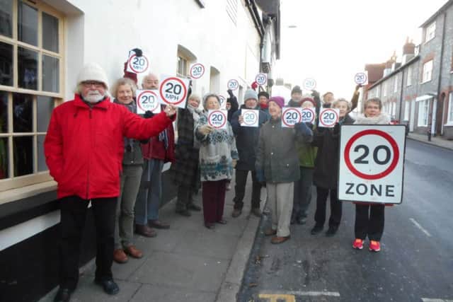 Residents remind motorists of the 20 mph limit