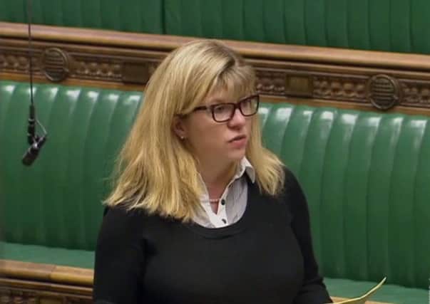 Lewes MP Maria Caulfield, speaking about Southern trains (photo from Parliament.tv).