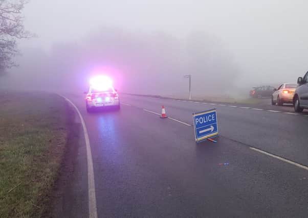 Police at the scene of a fatal crash in Loxwood. Photo by Surrey Roads Police.