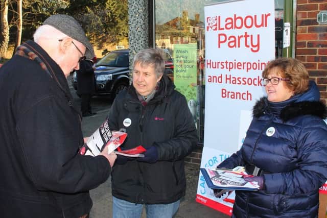 Campaigners in Hassocks. Picture: Campaigners in Burgess Hill on Saturday (January 21). Picture: Arundel and South Downs Labour Party