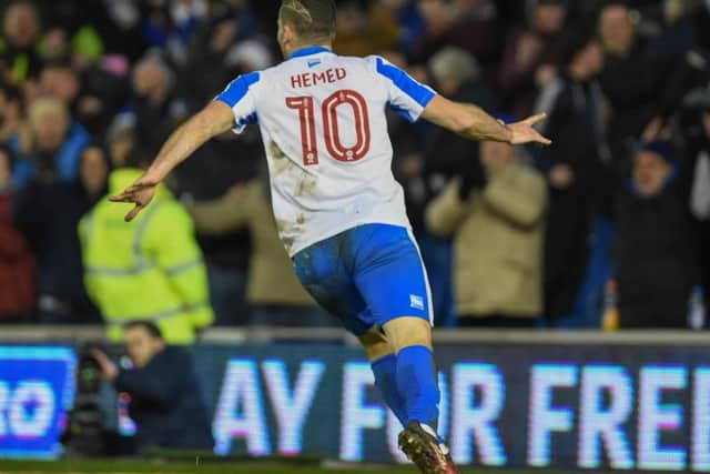 Tomer Hemed celebrates his winner. Picture by Phil Westlake (PW Sporting Photography)