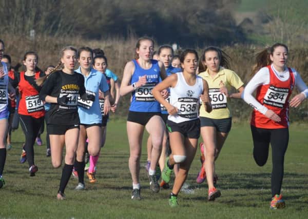 Action from last year's Sussex schools championships - featuring Grace Wills (yellow T-shirt)