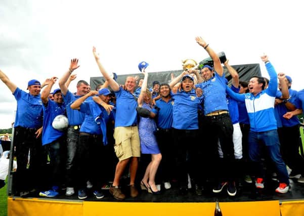 King Power grooms and players celebrate their Gold Cup win last year
