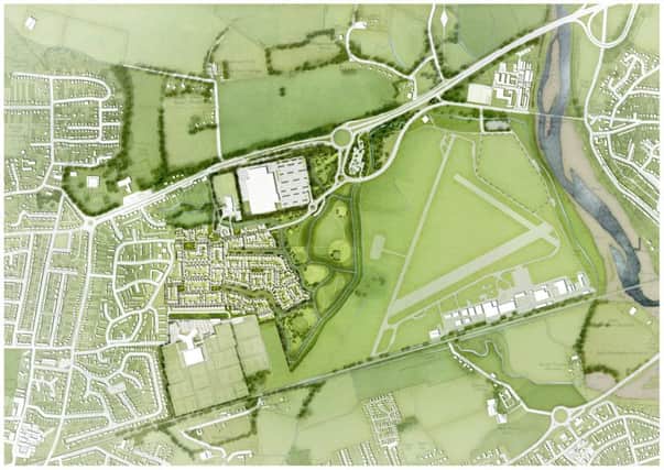 An artist's impression of the New Monks Farm development with IKEA