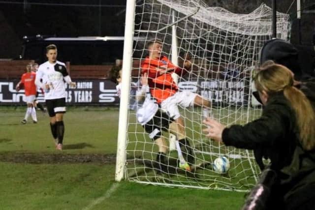 Pagham fight back for a second-half goal against Brighton / Picture by Roger Smith
