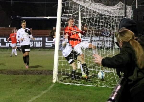 Pagham fight back for a second-half goal against Brighton / Picture by Roger Smith