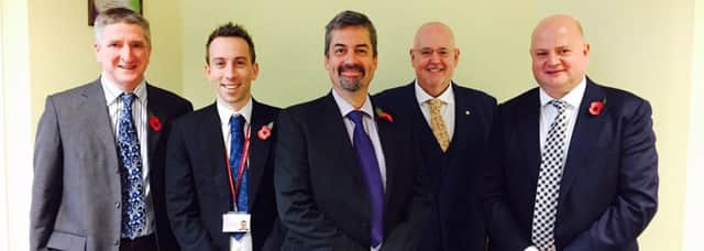 Rob Reed (centre), with other headteachers part of a teaching alliance