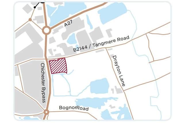 The proposed location for the 'Oving Park' development