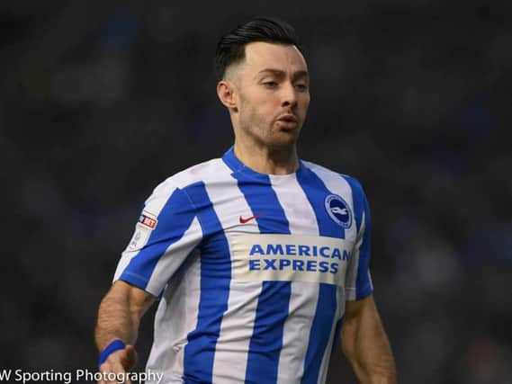 Richie Towell gave Brighton the lead at Lincoln. Picture by Phil Westlake (PW Sporting Photography)