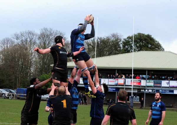 Ben Deavall claims a lineout as Chi get one over Hertford / Picture by Kate Shemilt