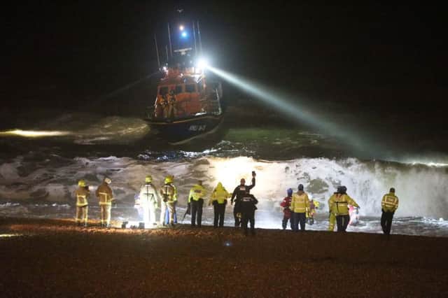 Huge sea search at Brighton with 50 members of the emergency services, from the RNLI, Shoreham and Newhaven Coastguard, Sussex Police, East Sussex Fire and Rescue, and the Armbulance service (Photograph: Eddie Mitchell)