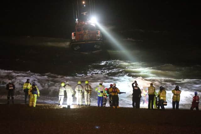 Huge sea search at Brighton with 50 members of the emergency services, from the RNLI, Shoreham and Newhaven Coastguard, Sussex Police, East Sussex Fire and Rescue, and the Ambulance service (Photograph: Eddie Mitchell)