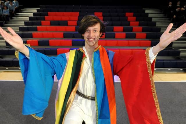 Talented student Felix Barrett in the lead role of Joseph. Picture: Steve Robards SR1701148