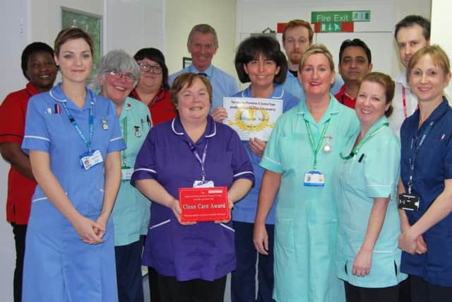 Staff at Litlington Ward at the DGH were presented with a Clean Care Award. SUS-170102-155542001