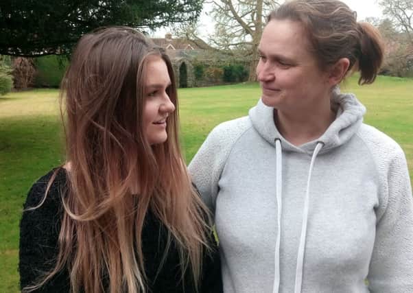 Laura back in Midhurst is pictured with her mother Sally