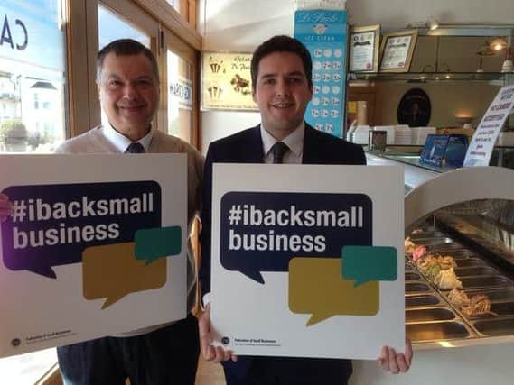 Bexhill and Battle MP Huw Merriman with local businessman John Di Paolo