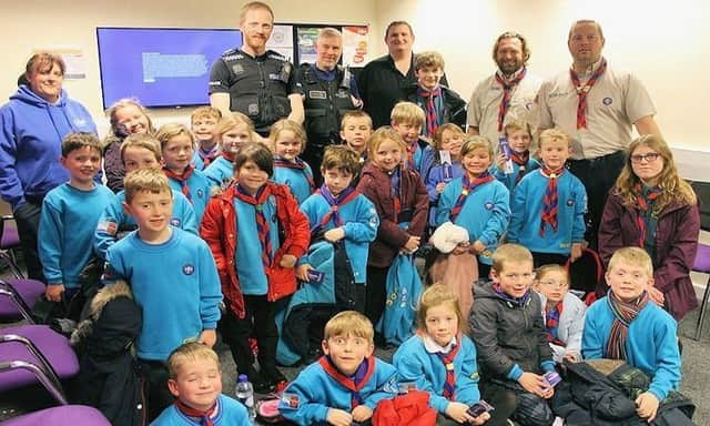 The 1st Anderida Beaver Scouts learned about what it takes to be a police officer. Photo Sussex Police SUS-170302-110231001