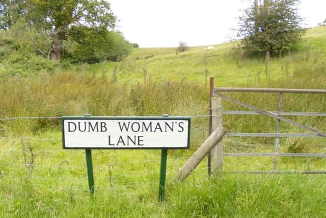 Dumb Woman's Lane sign