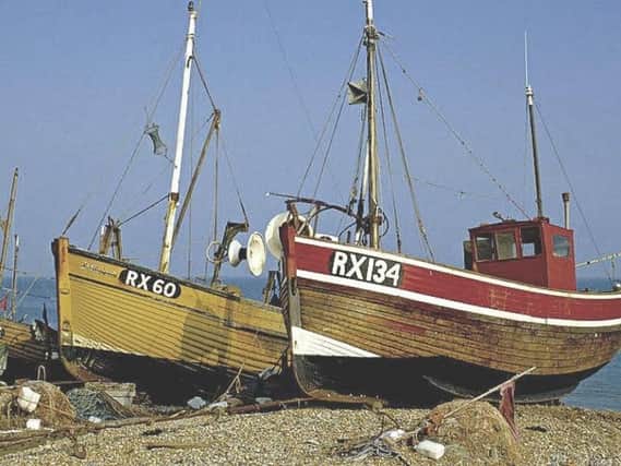Fishing boats on the beach at Hastings.