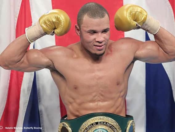Chris Eubank Jnr won the IBO super-middleweight title last night. Picture by Natalie Mayhew (ButterflyBoxing)