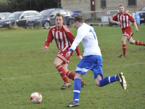 Action from the clash between Sedlescombe Rangers and Hawkhurst United. Pictures by Simon Newstead
