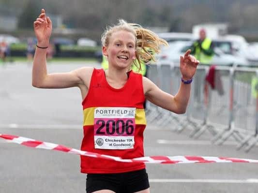 Izzy Coomber was the first female to finish the Chi 10k in 2017. Picture: Derek Martin DM1725199