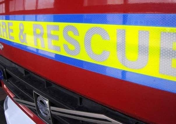 Fire crews were called to the barn on fire at 7.40am