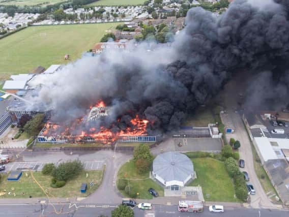 The fire at The Academy, Selsey. Picture by Eddie Mitchell