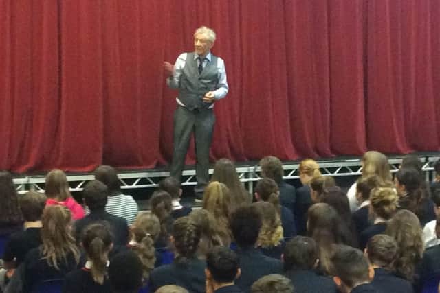 Sir Ian McKellen visited Steyning Grammar School to celebrate equalities and diversity. Picture: Steyning Grammar School SUS-170902-135407001