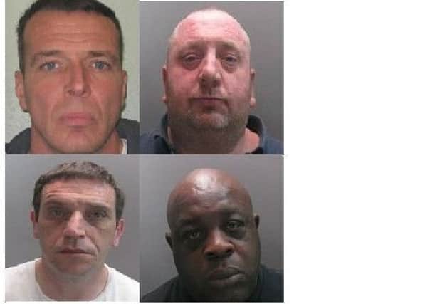 The four men have been sentenced to a total of 42 years in prison. Picture: Surrey Police
