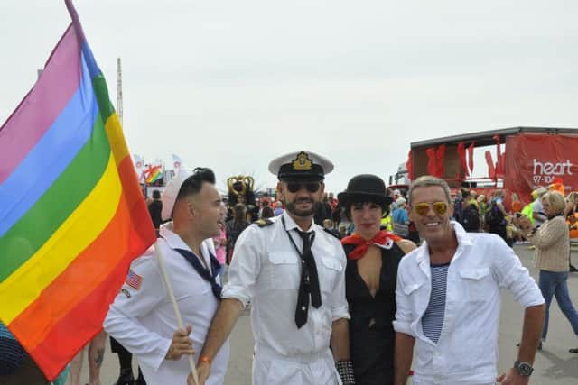 Some of the thousands to take part in Brighton Pride 2016 (Photograph courtesy of GScene) SUS-170124-110207001