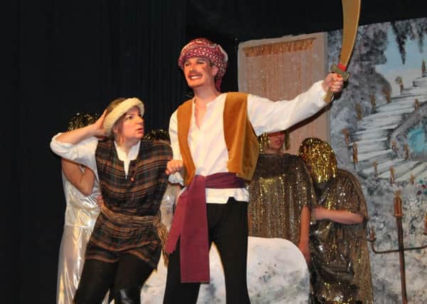 From left: Sophie Shickell as Ali Baba and Daniel Williams as Asbad