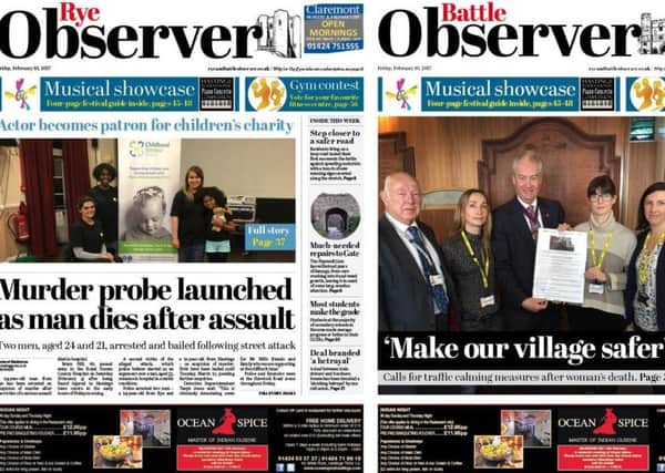 Rye and Battle Observer front pages. SUS-171002-105008001