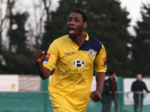 Kiernan Hughes-Mason scored the first and second goals in Hastings United's victory over Whyteleafe. Picture courtesy Scott White