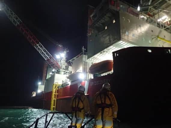 Shoreham Lifeboat rescue injured wind farm worker SUS-171202-101946001