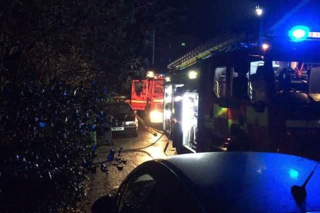 Five fire engines were needed to put out a house fire in Robertsbridge on Sunday, February 12. Photo by Battle Fire Station SUS-170213-100117001