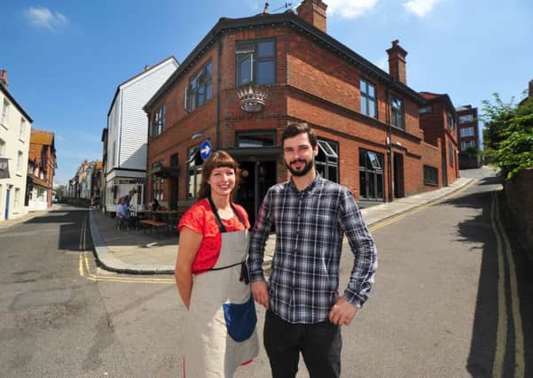 The Crown pub proprietors Tess Eaton and Andrew Swan in 2014 when it reopened SUS-140724-134549001