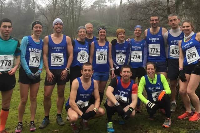 The Hastings Athletic Club squad which competed in the Heathfield Park round of the East Sussex Sunday Cross-Country League.