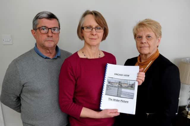 Relatives of people who suffered at Orchid View care home call for a public enquiry. Ian Jerome, Judith Charatan, and Lesley Lincoln. Pic Steve Robards  SR1704029