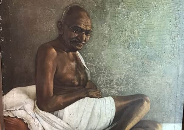 A painting of Gandhi