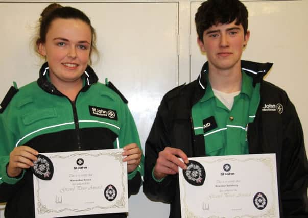 Step brother and sister Brandon Salisbury, 18, and Karrie-Ann Knock, 17, who attend Southwick's St John Ambulance cadet group, have received Grand Prior Awards - the highest achievement possible for a young volunteer within the first aid charity.