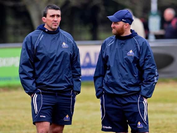 Raiders head coach Jody Levett (left) and assistant coach Ben Coulson. Picture by Stephen Goodger