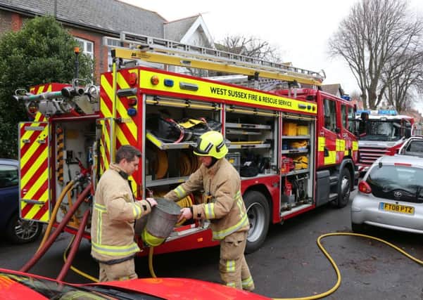 West Sussex Fire and Rescue Service were called at 10.30am. Picture: Eddie Mitchell SUS-170216-112108001