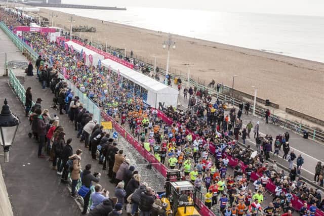 The start line of the Brighton Half Marathon (Photograph: Will Corder) SUS-170214-111928001