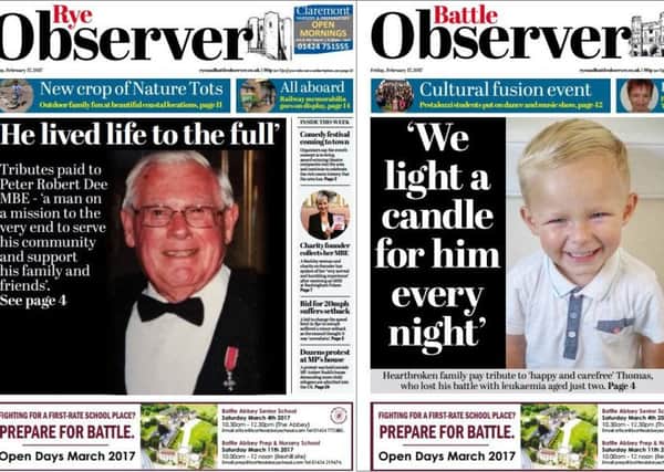 The Rye and Battle Observer front pages today (Friday, February 17) SUS-170217-103253001