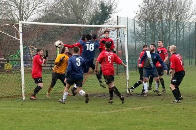 Action from the Angmering-Pirates game / Picture by Roger Smith