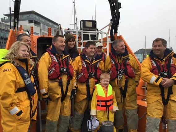 Ahoy! James Williams, six, who loves the RNLI, got surprised with a lifeboat ride around Sovereign Harbour at his birthday party