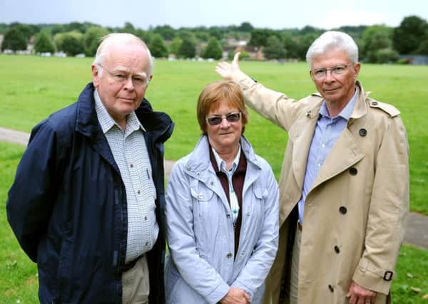 John Jesson, Catherine Cross, Gil Kennedy, Lindfield Preservation Society Lindfield Common protest against 130 homes. Pic Steve Robards