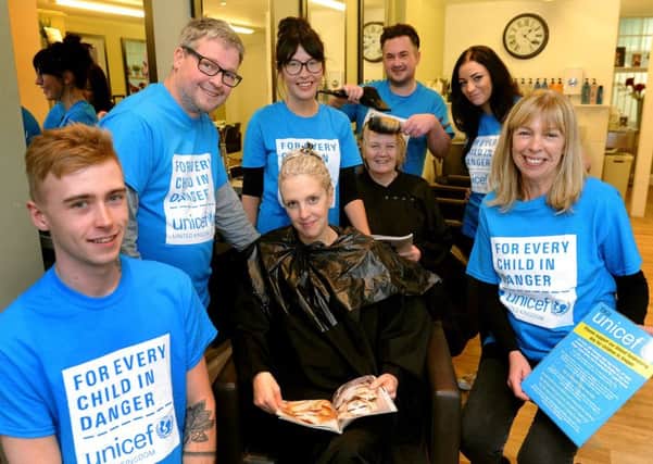 Richard Pearce Hairdressing in Aldwick is giving all salon proceeds to Unicef for the day. Pic Steve Robards  SR1702323 SUS-171002-181633001